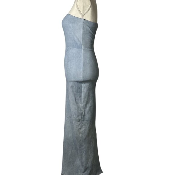 SPRWMN Tube Dress in Sky Small New Womens Suede Leather Blue - Picture 5 of 13